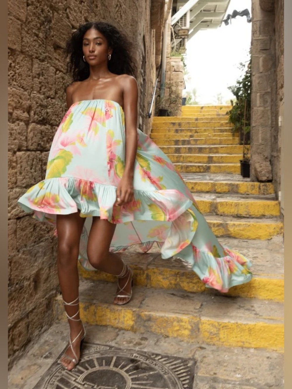 Hemant & Nandita Tropical Floral High-Low Dress | REVOLVE | NWT